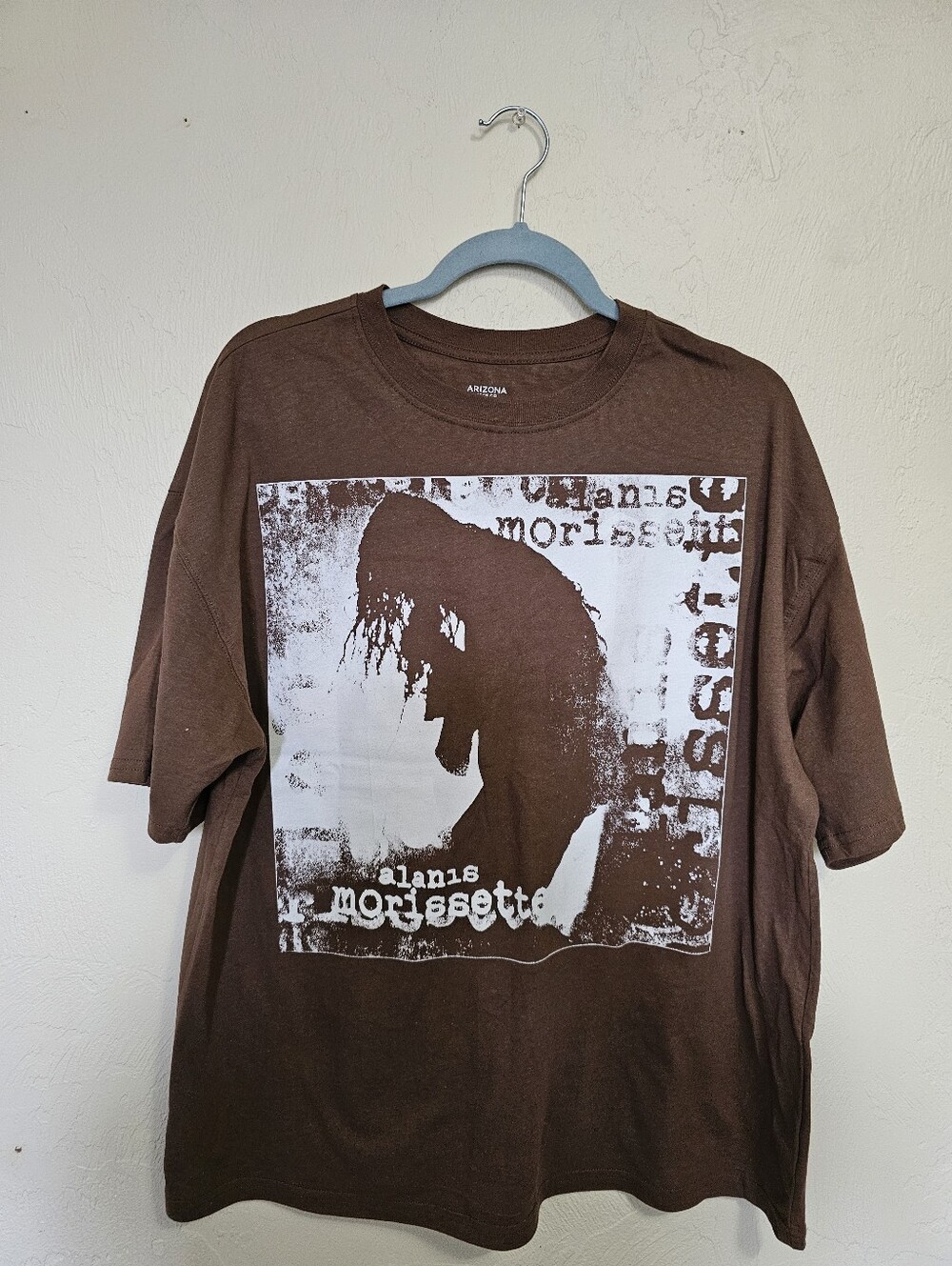 Arizona Jean Co Alanis Morissette Graphic Band T-Shirt Brown Size Small Oversize
